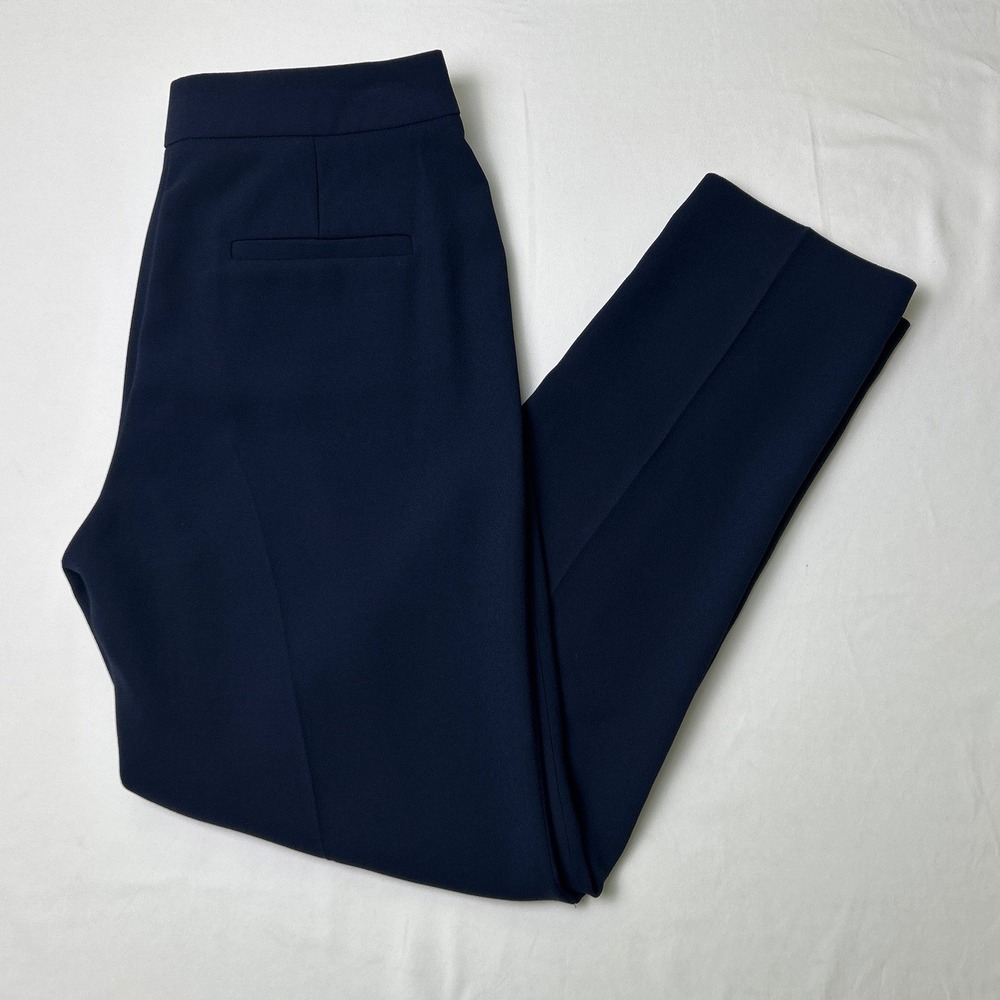 J.Crew Womens Navy Blue Crepe Straight Leg Dress Pants Size 0 Navy Blue Office